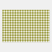 Olijfgroene geruite Gingham Inpakpapier Vel (Voorkant 2)