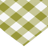 Olijfgroene geruite Gingham tafelloper (Hoek)