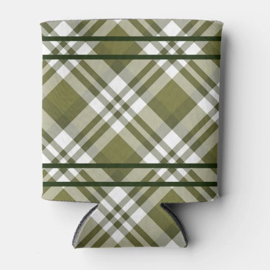 Olijfgroene geruite Koelbox Blikjeskoeler (Voorkant)