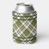Olijfgroene geruite Koelbox Blikjeskoeler (Blikje Achterkant)
