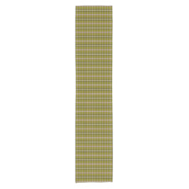 Olijfgroene geruite retro kleur tafelloper