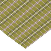 Olijfgroene geruite retro kleur tafelloper (Hoek)