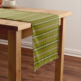 Olijfgroene geruite retro kleur tafelloper