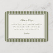 Olijfgroene gestreepte Martini Deel een recept inv Informatiekaartje (Voorkant)