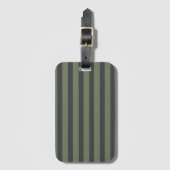 Olijfgroene gestreepte moderne bagagelabel (Voorkant (verticaal))