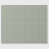 Olijfgroene Gingham Rutpatroon Cadeaupapier (Vlak)