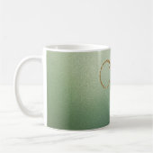 Olijfgroene gouden glitters letter V Koffiemok (Links)