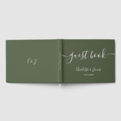Olijfgroene handtekening script bruiloft gastenboek (Volledig)