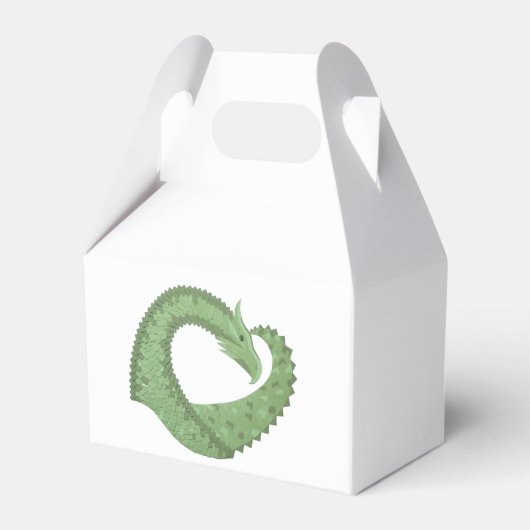 Olijfgroene hartdraak op wit bedankdoosjes (Voorkant Zijde)