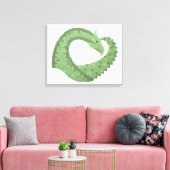 Olijfgroene hartdraak op wit canvas afdruk (Insitu (Woonkamer))