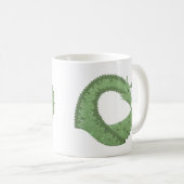 Olijfgroene hartdraak op wit koffiemok (Voorkant rechts)