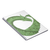 Olijfgroene hartdraak op wit notitieboek (Rechterzijde)