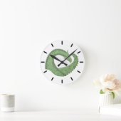 Olijfgroene hartdraak op wit ronde klok (Huis)