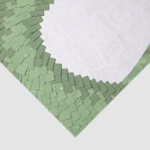 Olijfgroene hartdraak op wit tissuepapier (Detail)