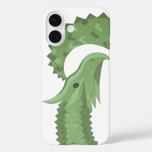 Olijfgroene harten draak op wit Case-Mate iPhone case (Achterkant)