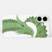 Olijfgroene harten draak op wit Case-Mate iPhone case (Achterkant (horizontaal))