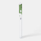 Olijfgroene harten draak op wit iPhone 16 hoesje (Linkerkant)