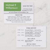 Olijfgroene hoek — RESUME Visitekaartjes (Voorkant / Achterkant)