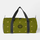 Olijfgroene houndstooth met gouden accent plunjezak (Achterkant)