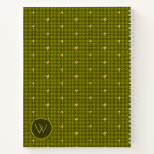Olijfgroene Houndstooth Notitieboek met Gouden Acc (Achterkant)