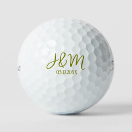 Olijfgroene Huwelijk Favorieten Trouwerpaar Beginl Golfballen