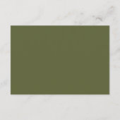 Olijfgroene Huwelijks RSVP Qr Code Informatiekaartje (Achterkant)