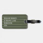 Olijfgroene instripsoorten bagagelabel (Achterkant horizontaal)