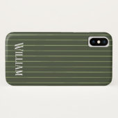 Olijfgroene instripsoorten Case-Mate iPhone case (Achterkant (horizontaal))