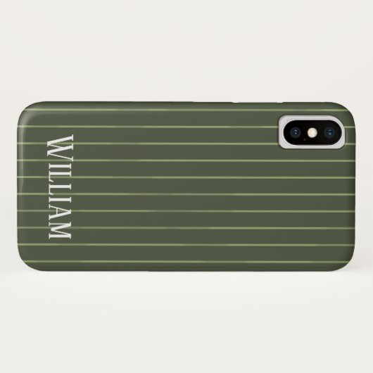 Olijfgroene instripsoorten Case-Mate iPhone case (Achterkant (horizontaal))