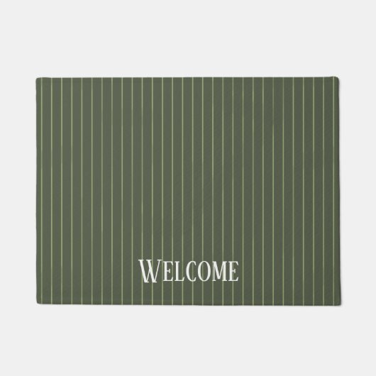 Olijfgroene instripsoorten deurmat (Voorkant)