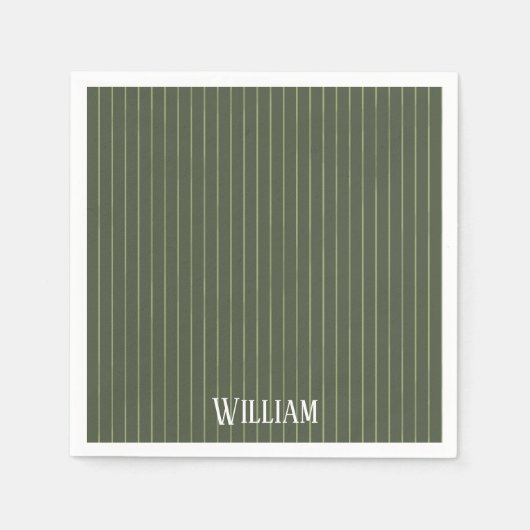 Olijfgroene instripsoorten servet (Voorkant)