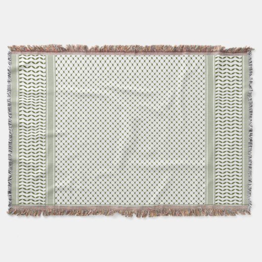 Olijfgroene Keffiyeh Deken (Voorkant)