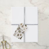 Olijfgroene kerstbomen cadeaulabel (Met Touw)