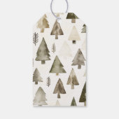 Olijfgroene kerstbomen cadeaulabel (Achterkant)