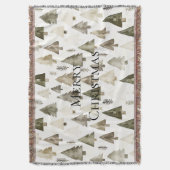 Olijfgroene kerstbomen deken (Voorkant Verticaal)