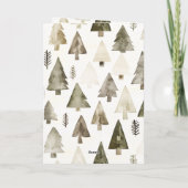 Olijfgroene kerstbomen Gold Glitter Circle Kaart (Achterkant)