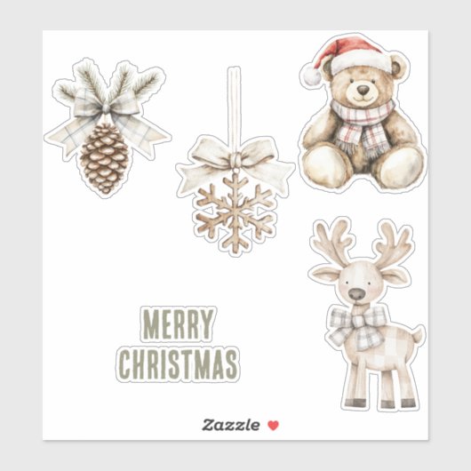 Olijfgroene kerstbomen Gold Glitter Circle Sticker (Vel)