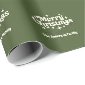 Olijfgroene kerstgunst cadeaupapier (Rol Hoek)