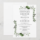 Olijfgroene Landelijke Bloemachtige Koppels Bruisf Kaart (Voorkant / Achterkant)