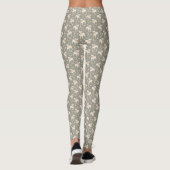 Olijfgroene Leggings met Speelse Pitbulls & Speelt (Achterkant)