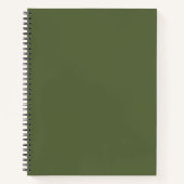 Olijfgroene linkshandige gepersonaliseerde naam no notitieboek (Voorkant)