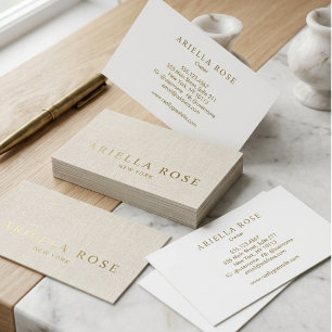 Olijfgroene Linnen Minimalistische Elegante Visite Visitekaartje