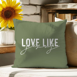 Olijfgroene 'Love like Jesus' christelijke kussens