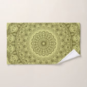 Olijfgroene Mandala Patroon Ontwerp Bad Handdoek (Handdoek)