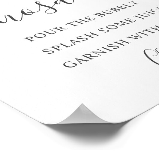 Olijfgroene Mimosa Bar Poster (Hoek)