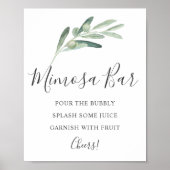 Olijfgroene Mimosa Bar Poster (Voorkant)