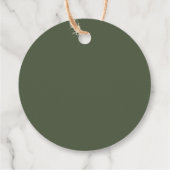 Olijfgroene minimalistische monogram trouw bedankjes labels (Achterkant)