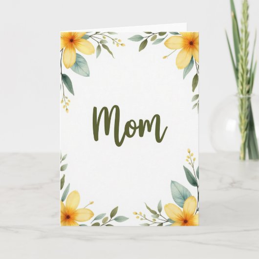 Olijfgroene Moeder Script Kaart (Voorkant)