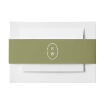 Olijfgroene Monogram Huwelijks Buikband