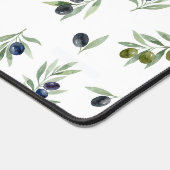 Olijfgroene Monogram Naam Watercolor Chic Patroon Bureaumat (Hoek)